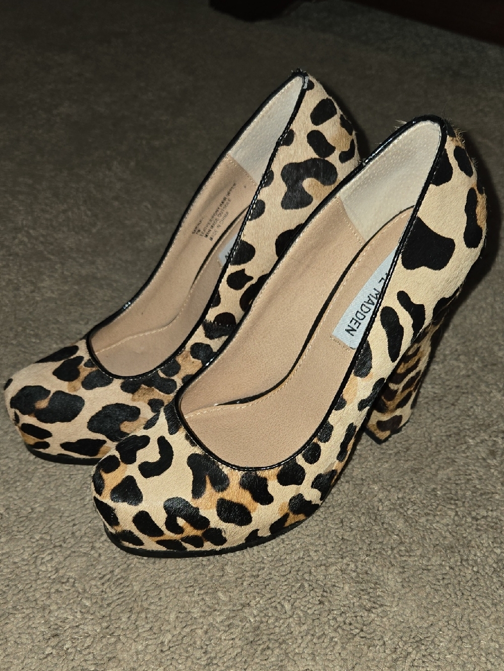 Steve Madden Leopard Platform Pumps in Tan and Black